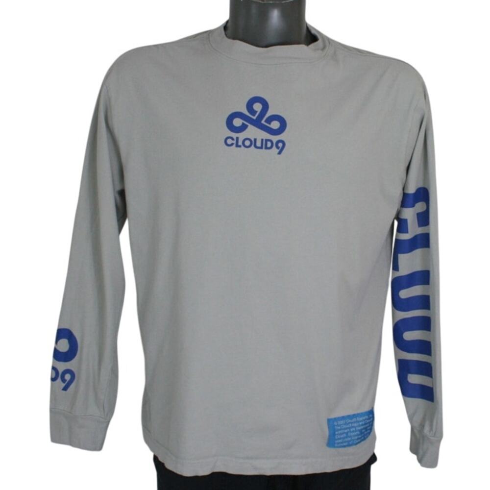 Cloud 9 E-Sports Team Sleeve Spell Out Long Sleeve T-Shirt Mens M